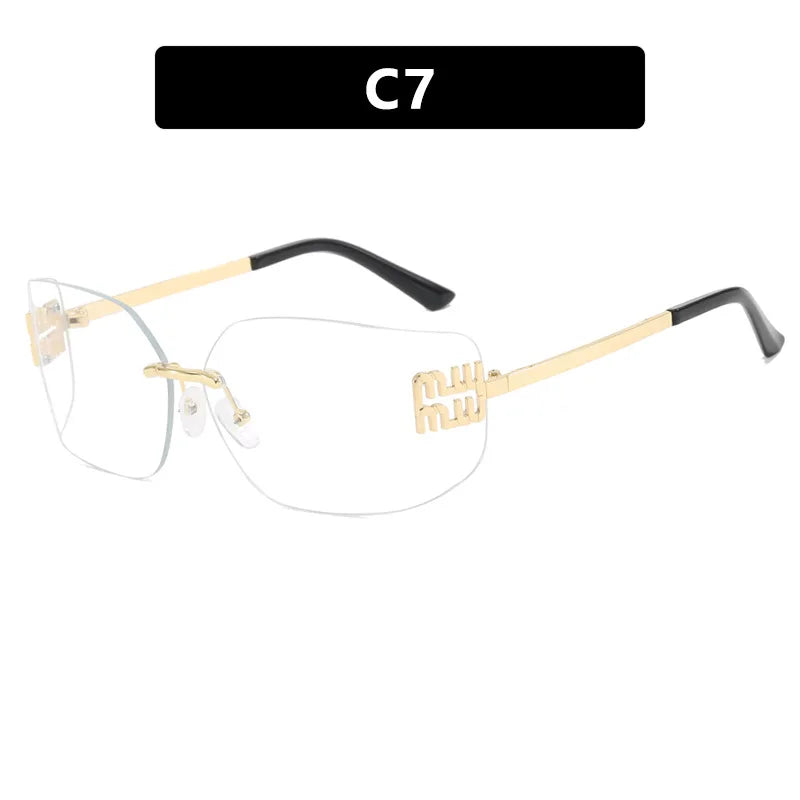 Luxe Rivet Rimless Gradient Shades