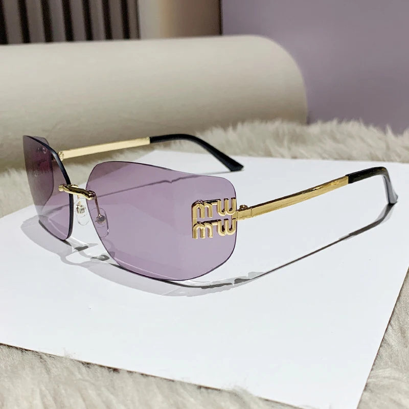 Luxe Rivet Rimless Gradient Shades