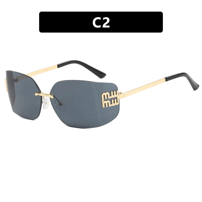 Luxe Rivet Rimless Gradient Shades