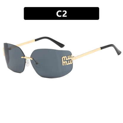 Luxe Rivet Rimless Gradient Shades