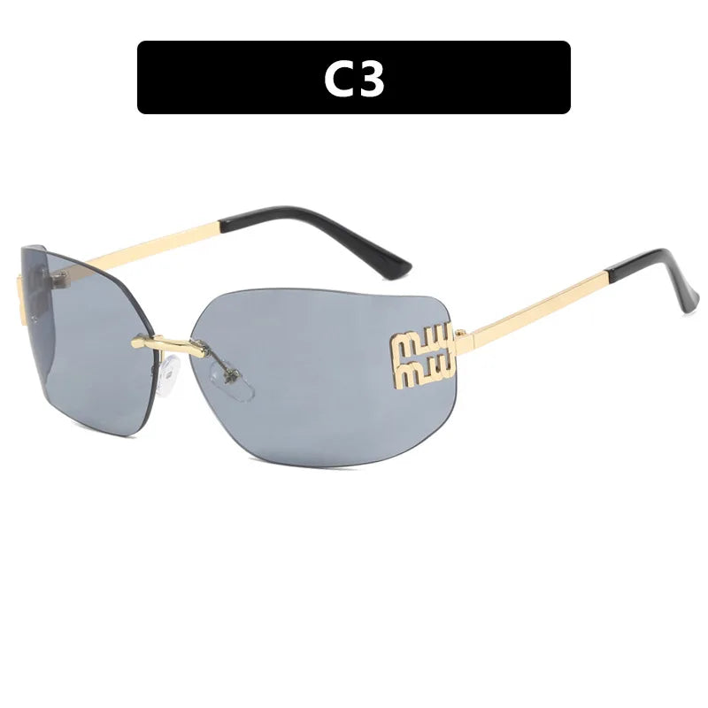 Luxe Rivet Rimless Gradient Shades