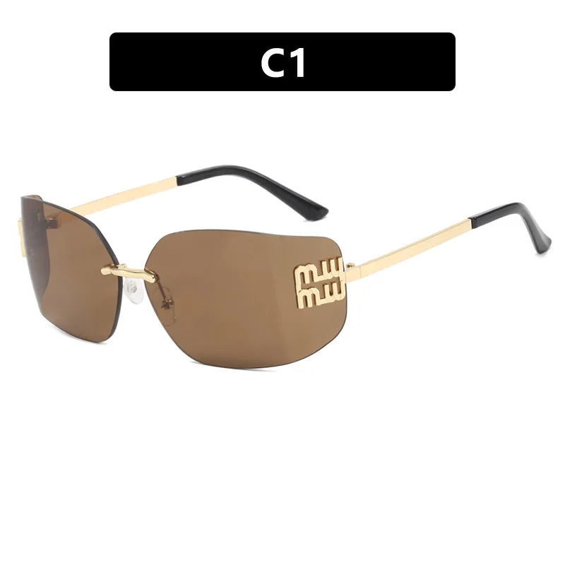 Luxe Rivet Rimless Gradient Shades