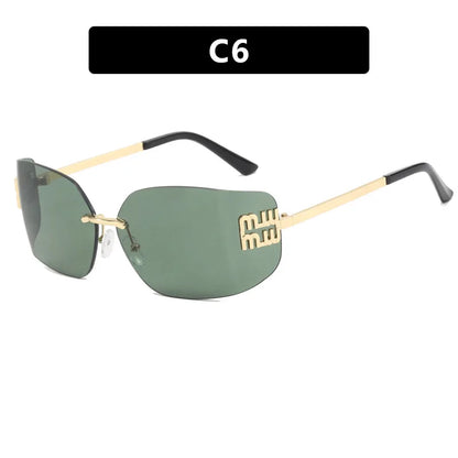 Luxe Rivet Rimless Gradient Shades