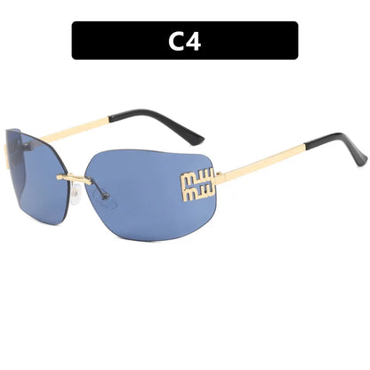 Luxe Rivet Rimless Gradient Shades