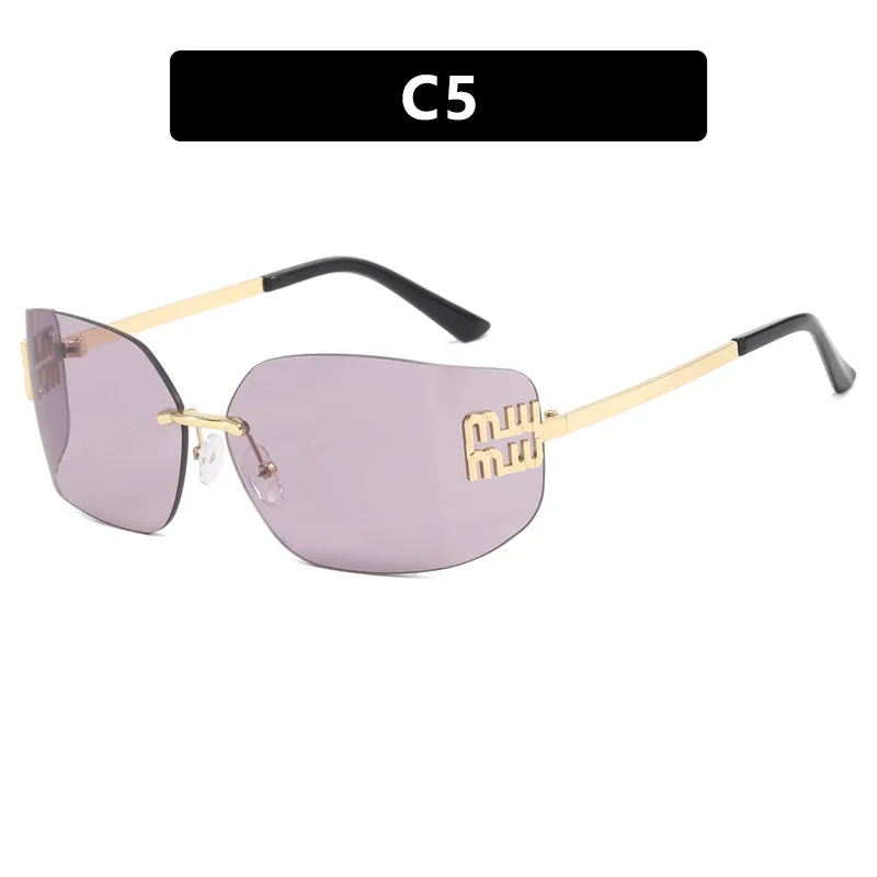 Luxe Rivet Rimless Gradient Shades